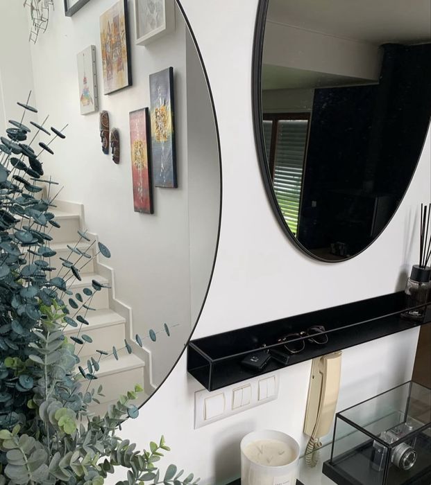 2 espelhos zara home em metal preto