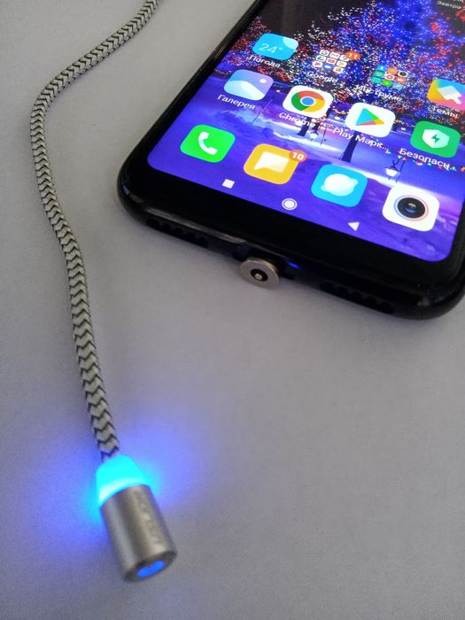 Магнитный мощный 3А USB кабель 1 метр microUSB Type-C Lightning