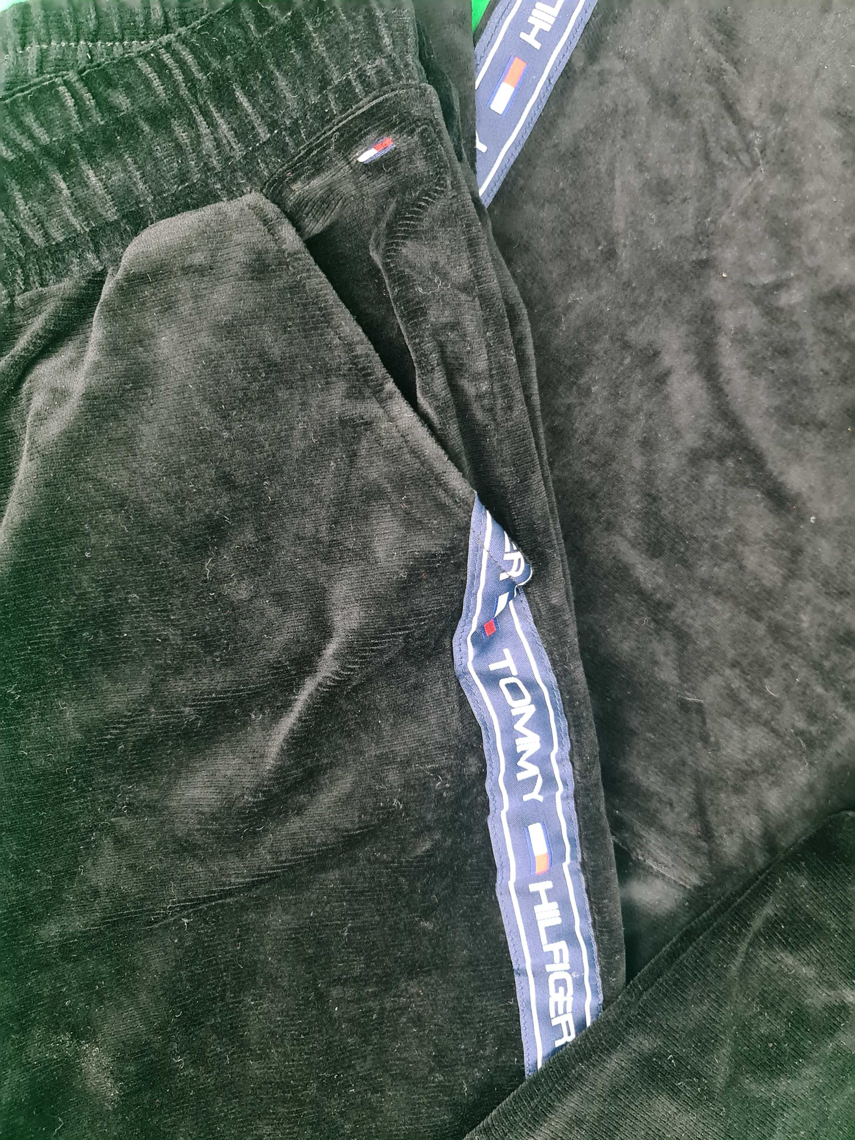 Komplet męski dresowy tommy hilfiger welur dres bluza
