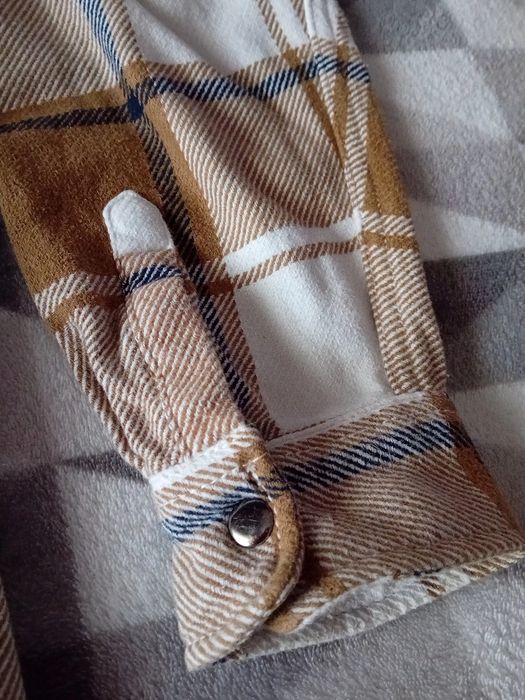Gruba koszula w kratę r.164 H&M