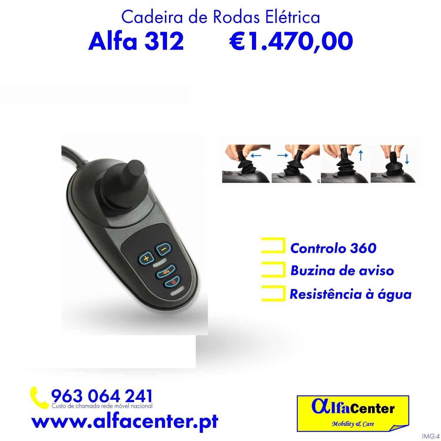 Cadeira de rodas elétrica Alfa 312 - NOVA