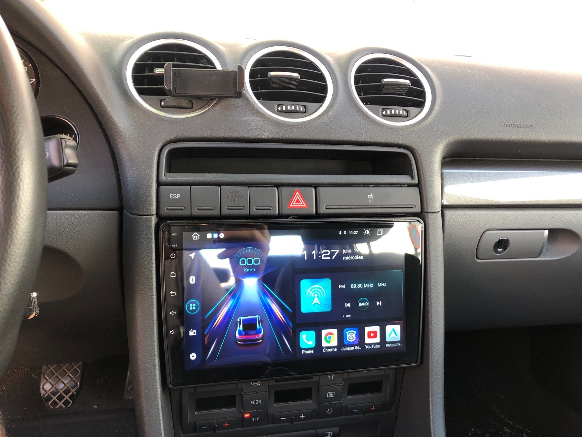 Rádio 2 DIN Audi A4 (2000 a 2009) + Android + GPS + carplay  /B6/B7