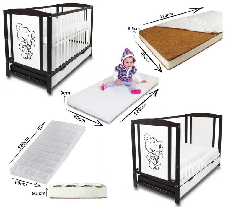 Łóżeczko dziecięce tapczanik szuflada barierka opcja materac Wysył 0zł