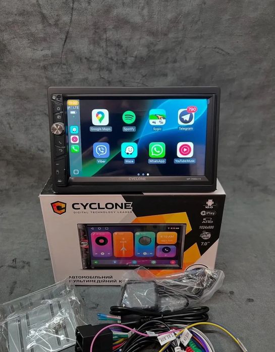 Магнітола 2Дін Cyclone MP 7086V3 Android 2/32Gb CarPlay Android Auto