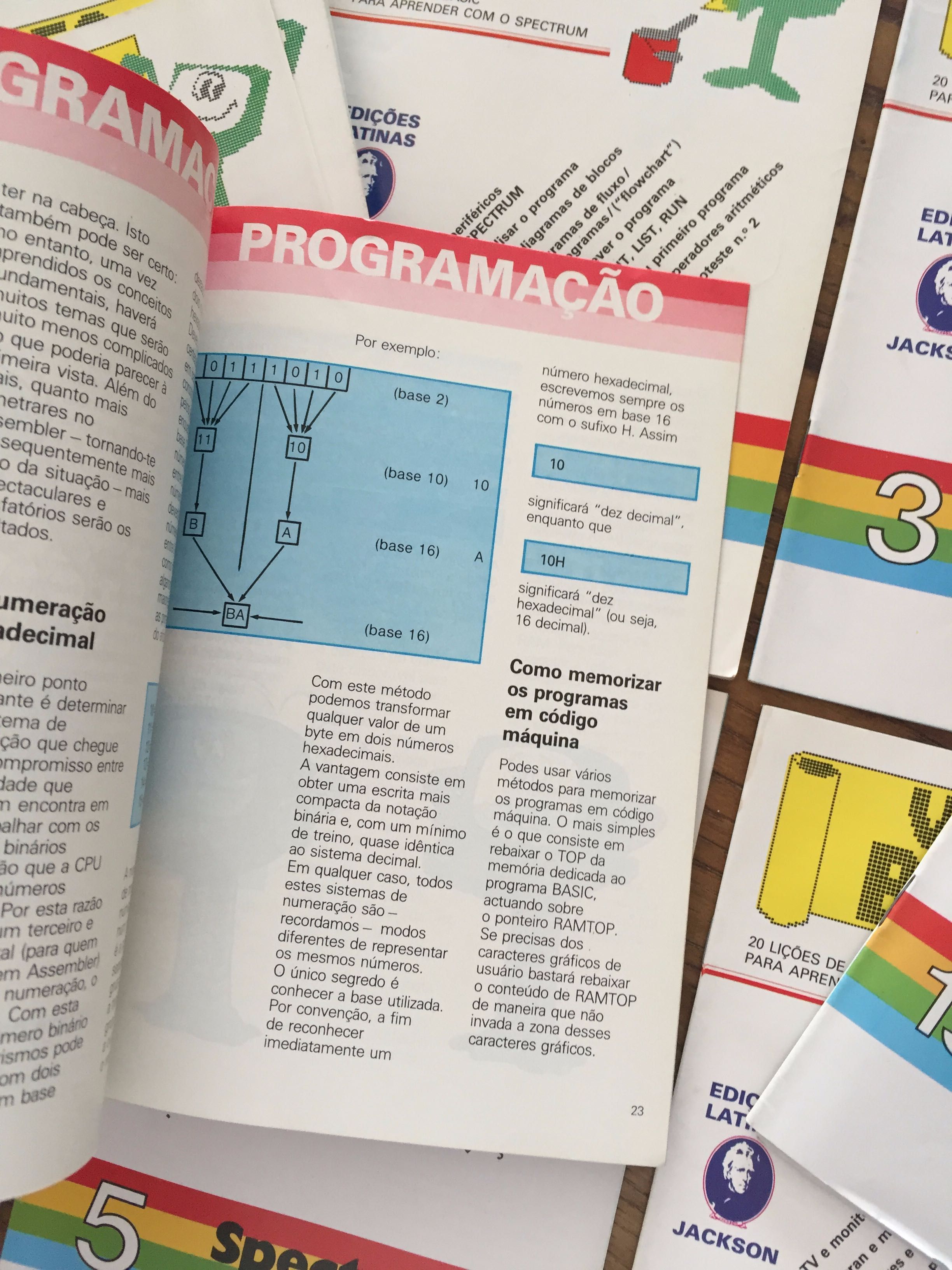 Video Basic Spectrum ZX revistas livros fascículos retro