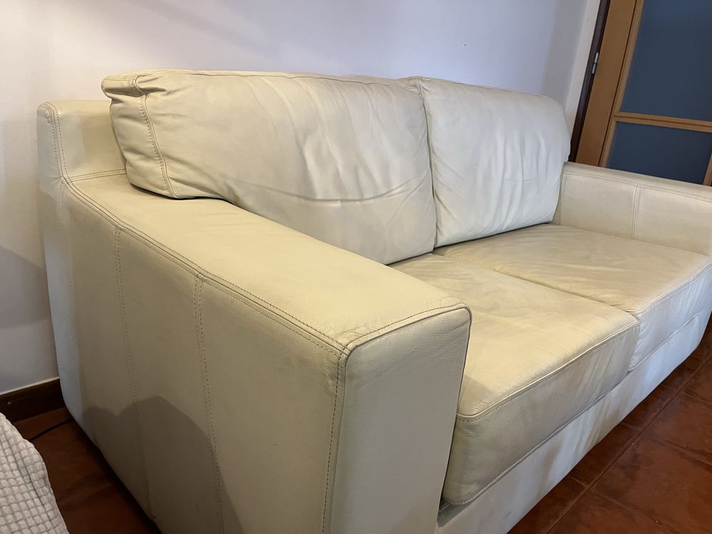 Sofa de Pele Creme