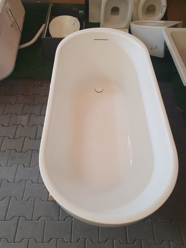 Wanna wolnostojąca 150×70 cm z przelewem Bevisa Sopra biała