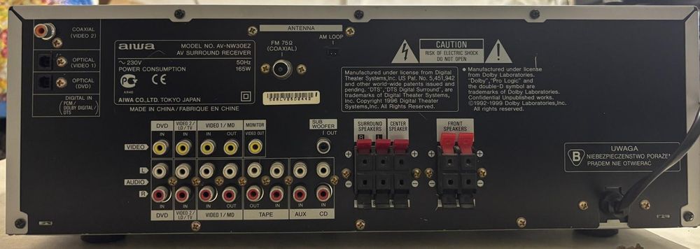Wzmacniacz amplituner kino domowe Aiwa AV-NW30
