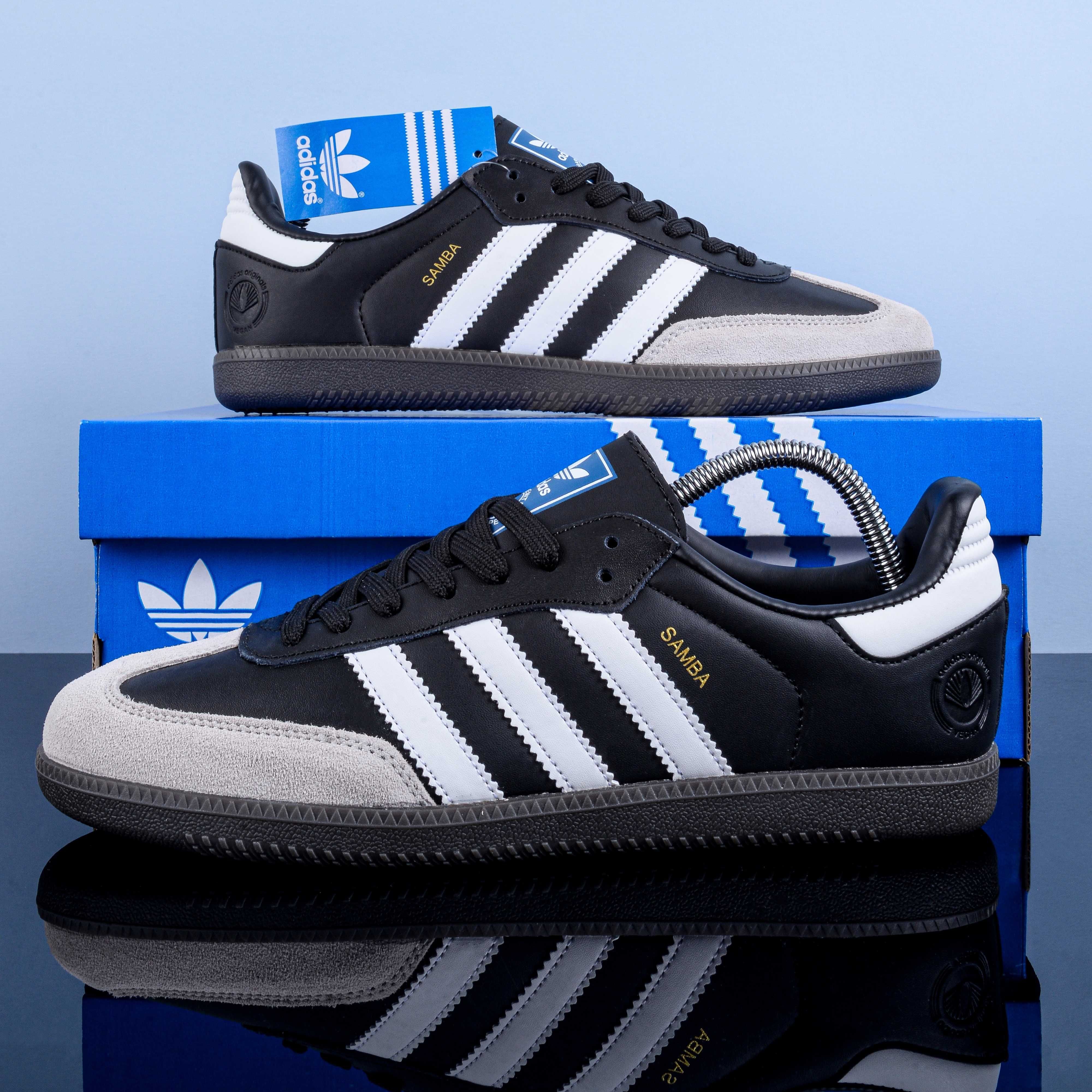 (1903) Кросівки кеди Adidas Samba сірі з чорним (41-45) адідас