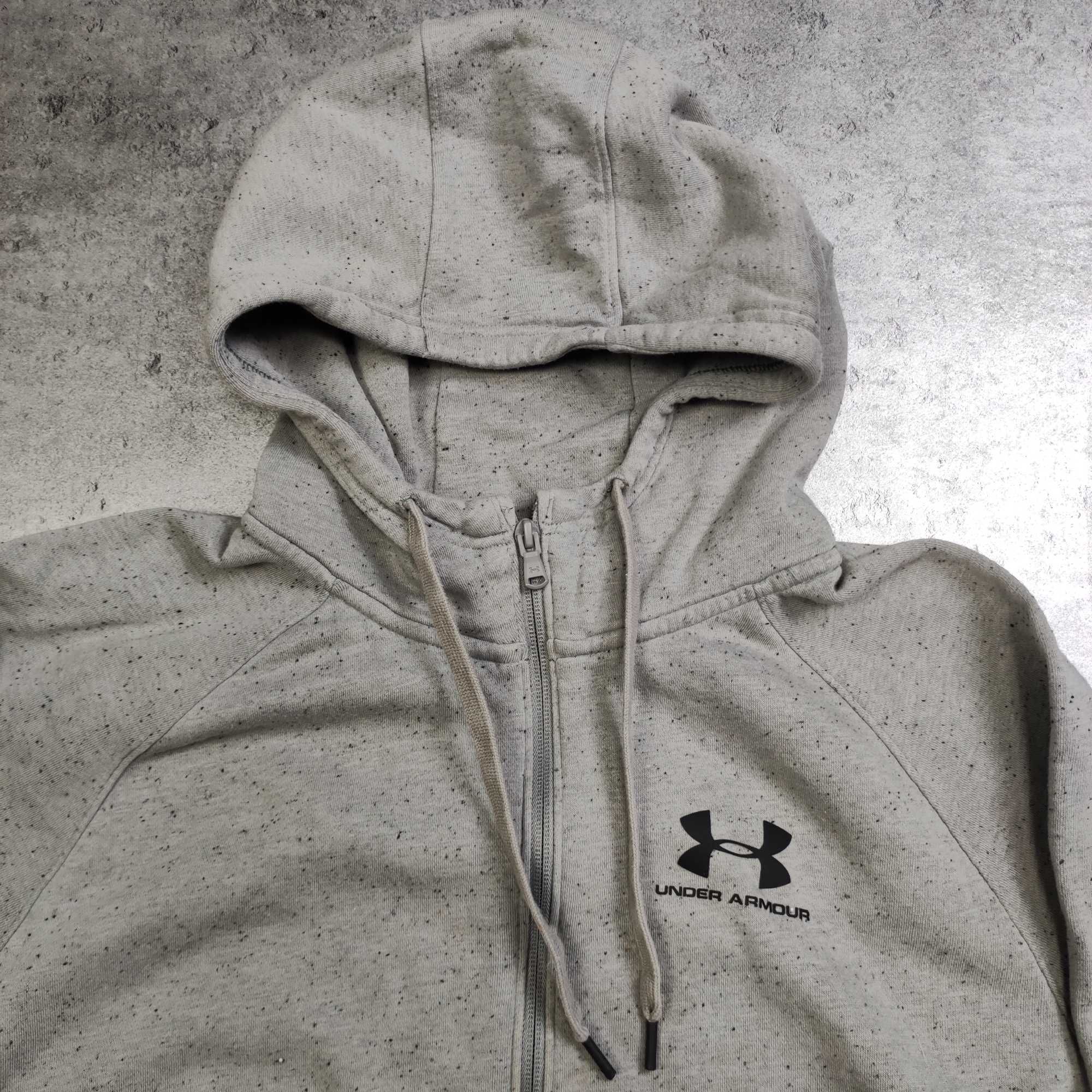 MĘSKA bluza z Kapturem Szara Rozpinana Bawełna GYM Under Armour Logo