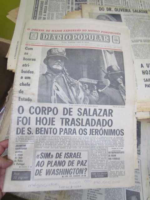 Jornais antigos morte Salazar Oliveira