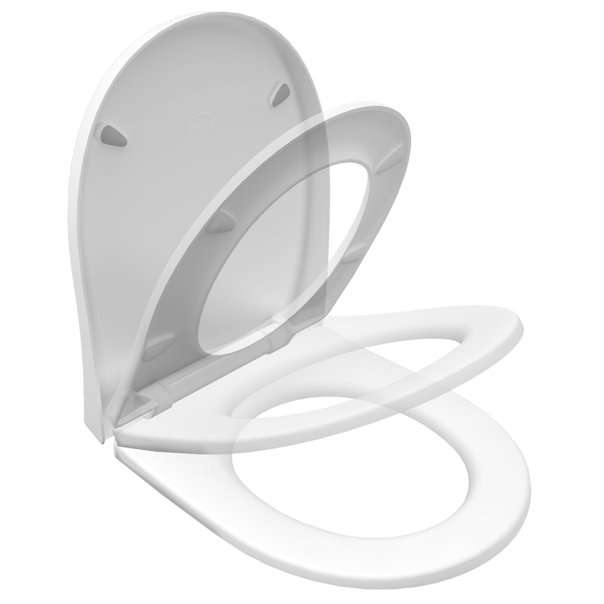 Bemis D-shape Deska Sedesowa Wolnoopadająca Uniwersalna Cicha Biała