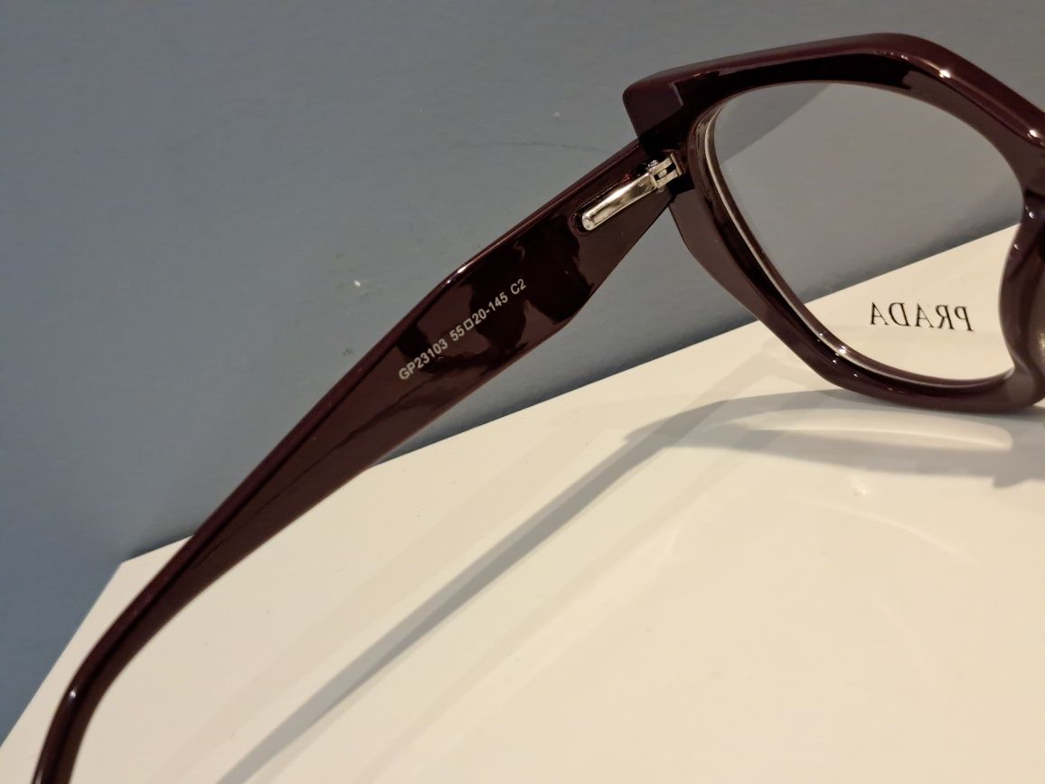 PRADA bordo nowe damskie oprawki okulary zerówki