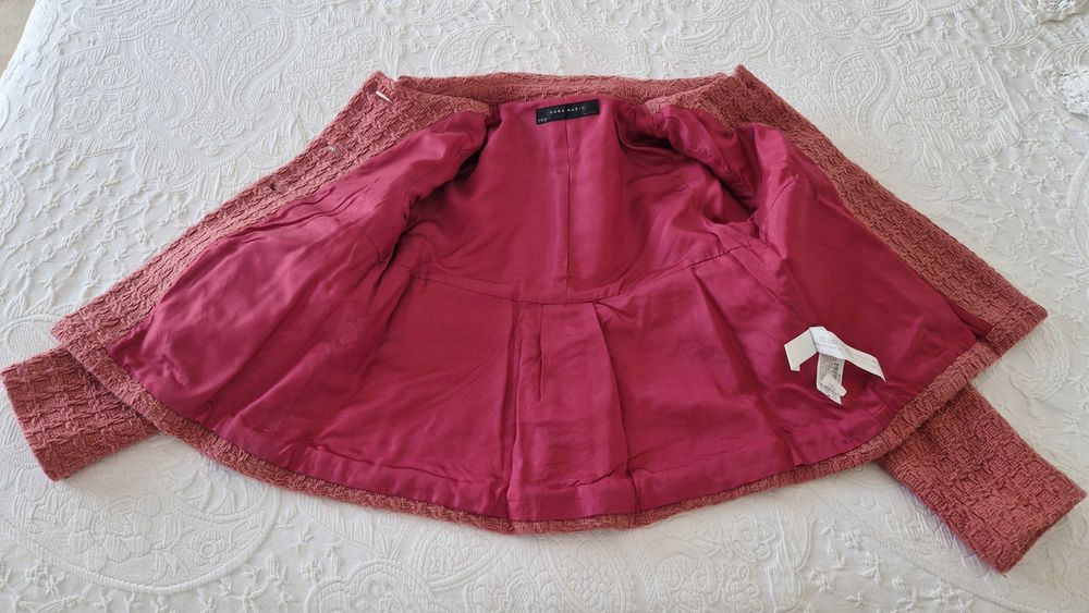 Casaco Rosa, Zara com botões, tamanho M