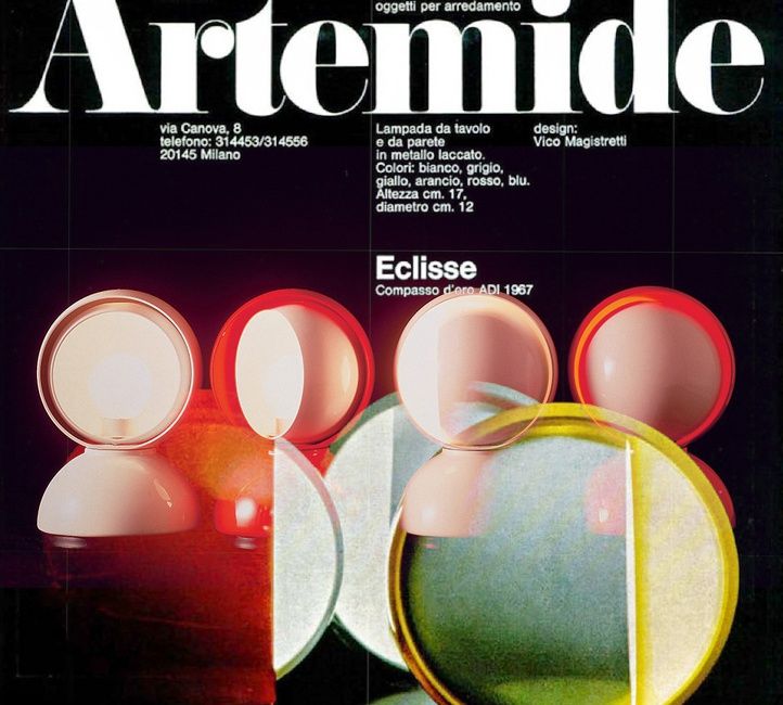 Candeeiro de mesa Artemide modelo ECLISSE Cinza anos 60