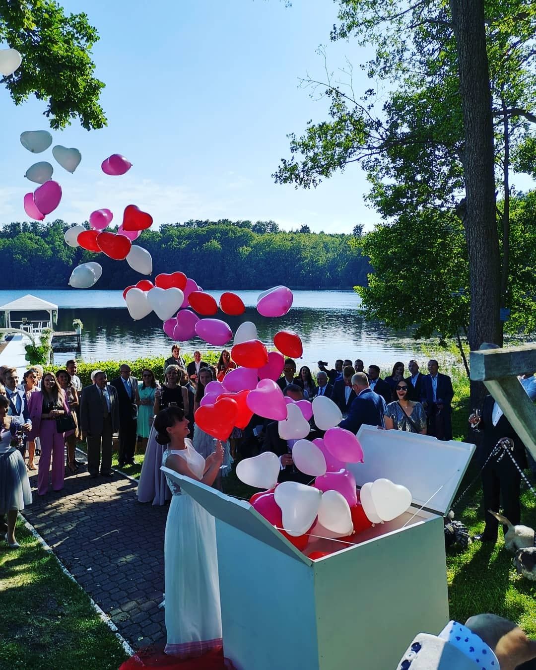 Wesele/urodziny: Fotobudka, pudło z balonami,LOVE/Miłość, dym, bańki