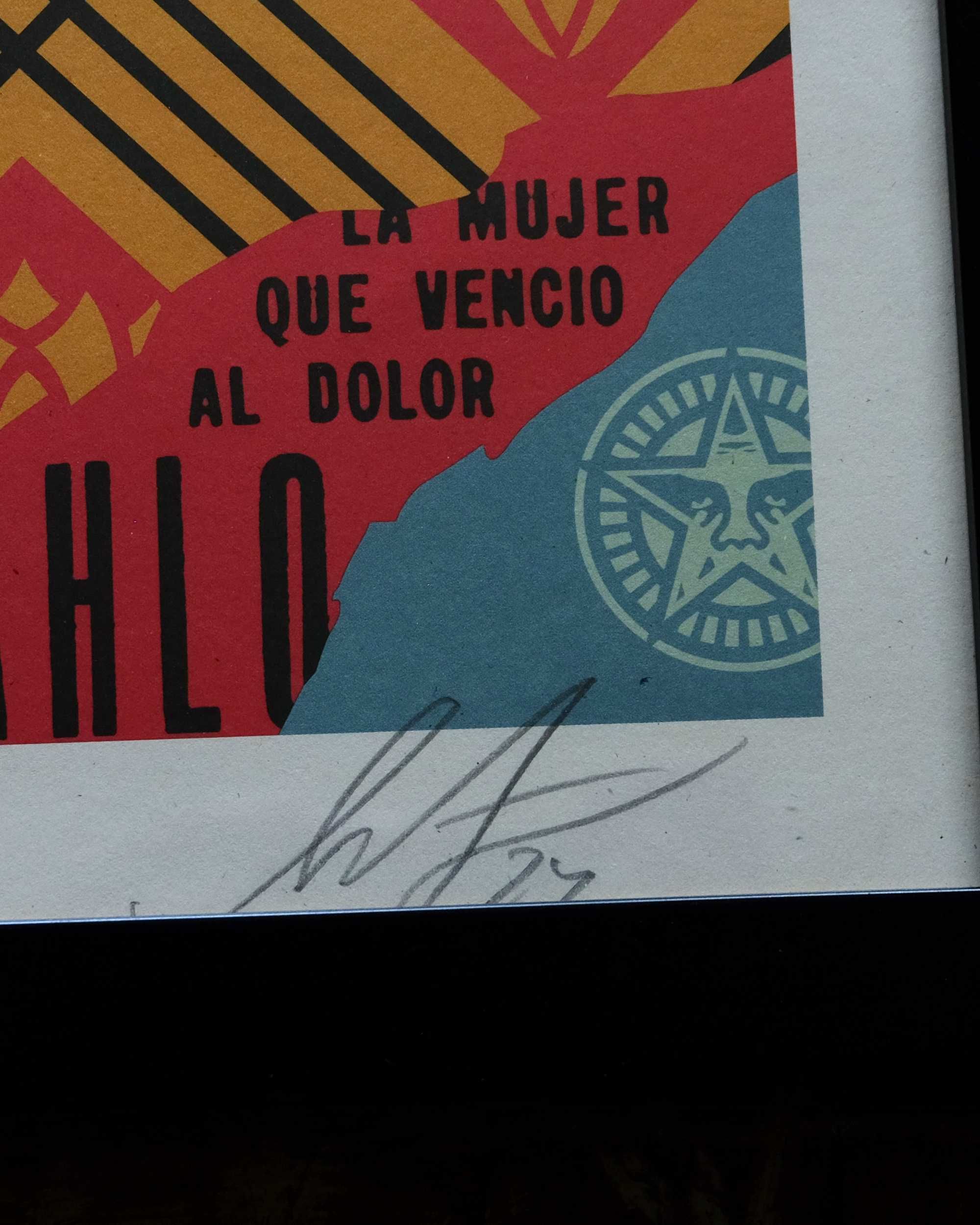 Shepard Fairey (OBEY) – Frida Kahlo – Sygnowany Print w Ramie