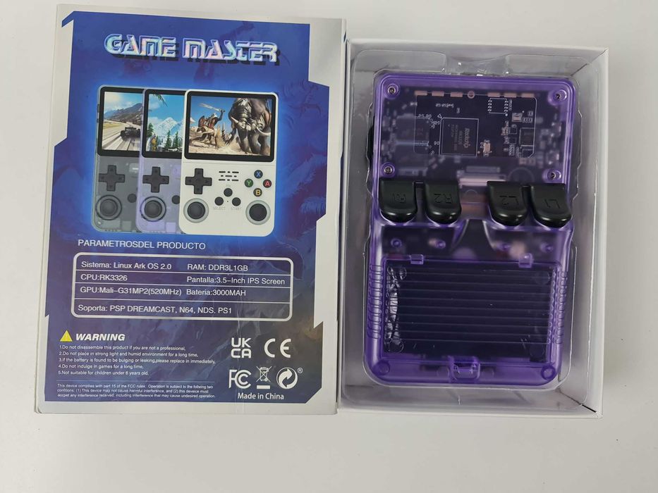 R36S Przenośna Konsola do gier Retro 15000 gier Linux 64GB Fioletowa
