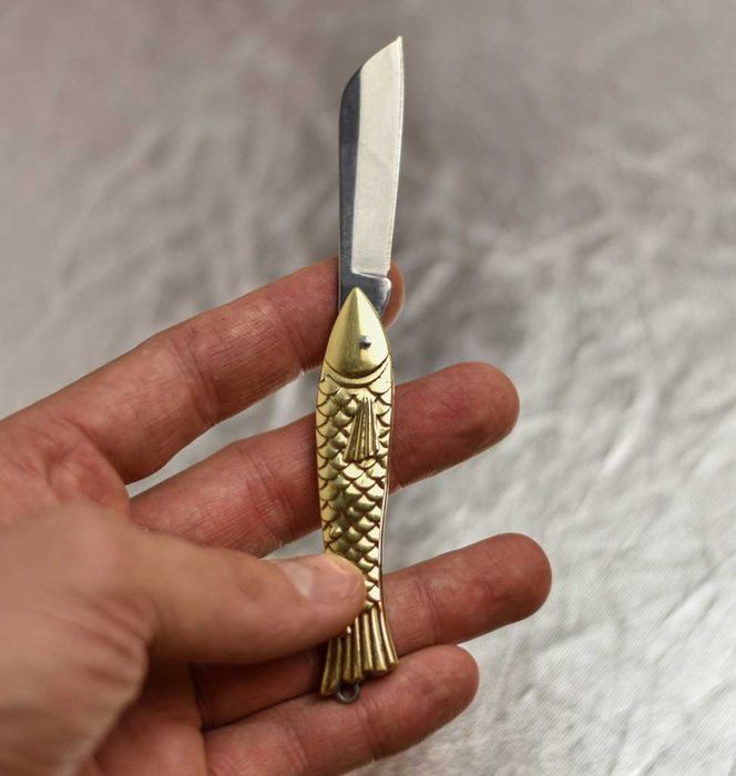 Nóż Scyzoryk Składany Ryba Złota Wędkarski Prezent