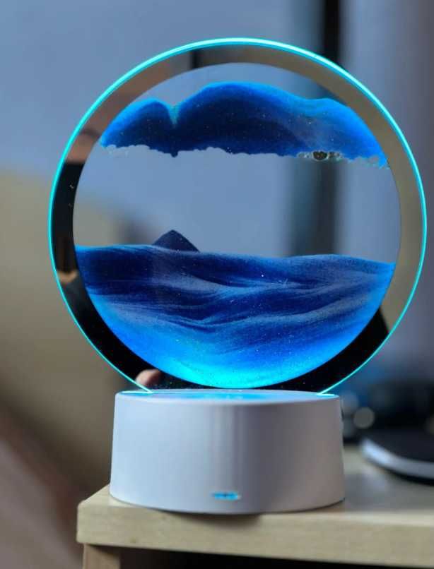 Декоративна лампа нічник 3d moving sand ночник