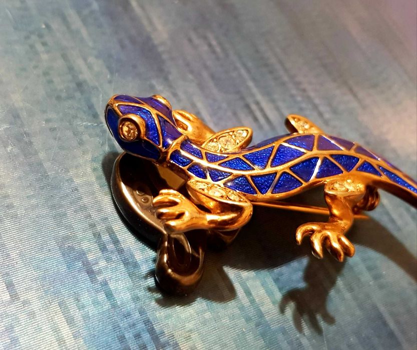 Брошь ящерица саламандра