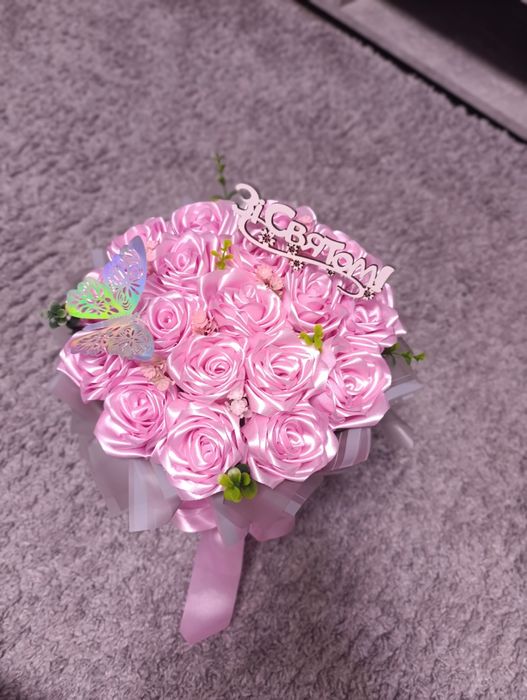 Квіти для Захісника, ручна робота, атласна стрічка