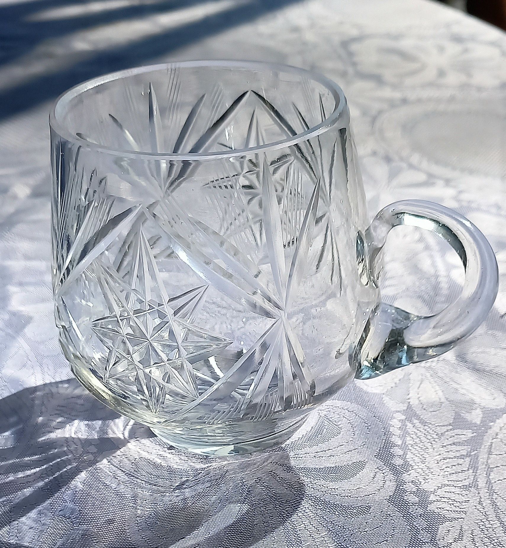 Filiżanka szklanka kryształ stara frezowana
