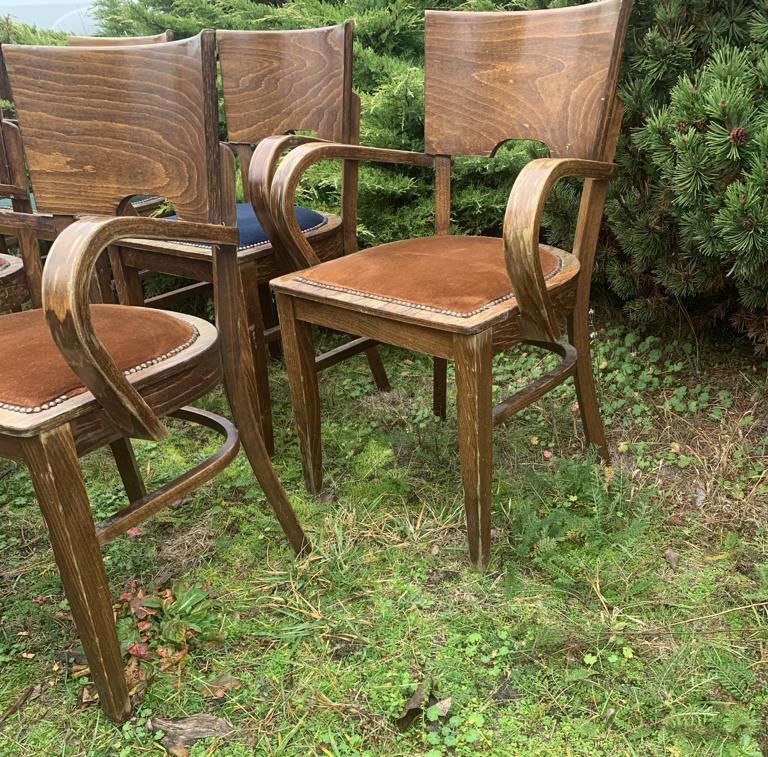 Stylowe fotele krzesła Art deco 6 sztuk