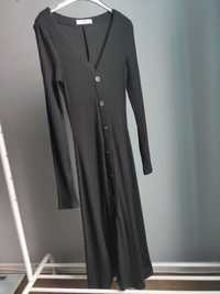 Платье женское MANGO ( Новое), раз S, цвет: черный, трикотаж, миди