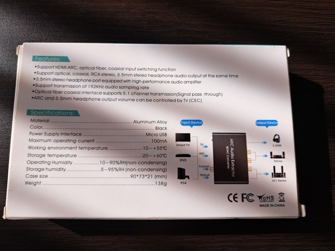 Przetwornik cyfrowo-analogowy Konwenter audio HDMI