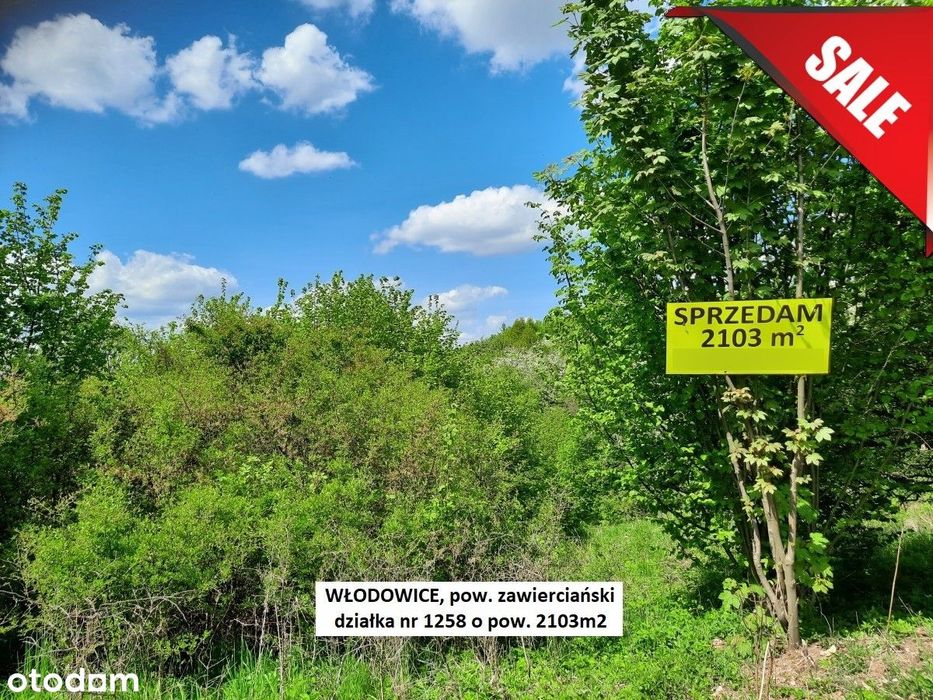 Sale - 10% Działka rolno-budowlana 2103m2 (Zawiercie 10km, K-ce 55km)