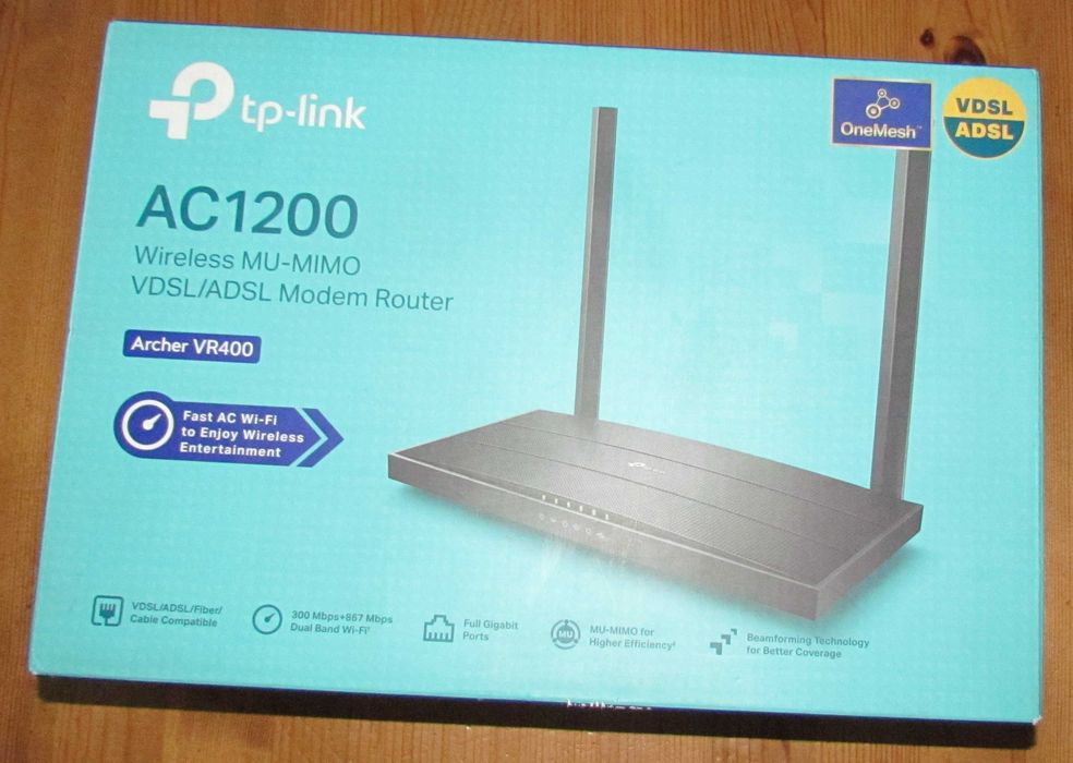 Router TP-Link Archer VR400 ADSL AC1200  zamienię OneMesh MU-MIMO WiFi