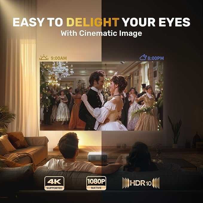 Aurzen EAZZE D1 4K Inteligentny Projektor Netflix 5G WiFi Bluetooth