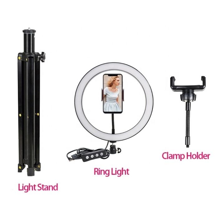 Кольцевая лампа со штативом на 2м для телефона селфи кольцо 26 см
