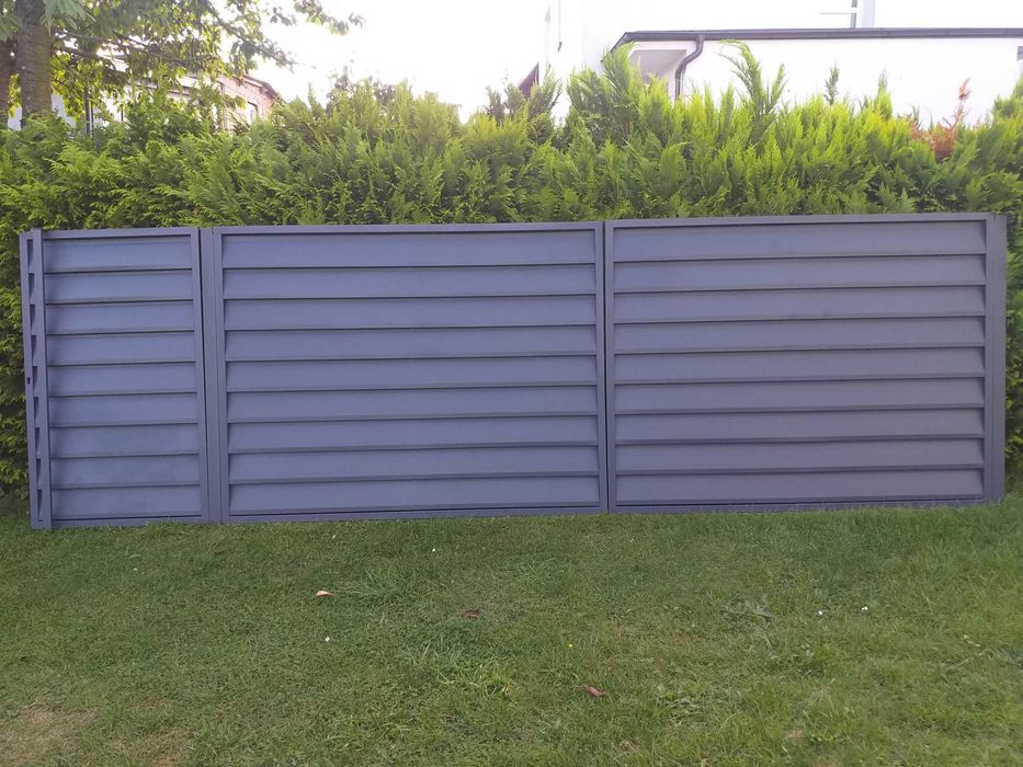 Nowa brama wjazdowa dwuskrzydlowa antracyt