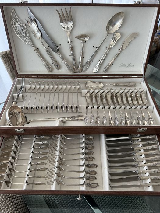 Faqueiro de Prata c/ contraste Javali