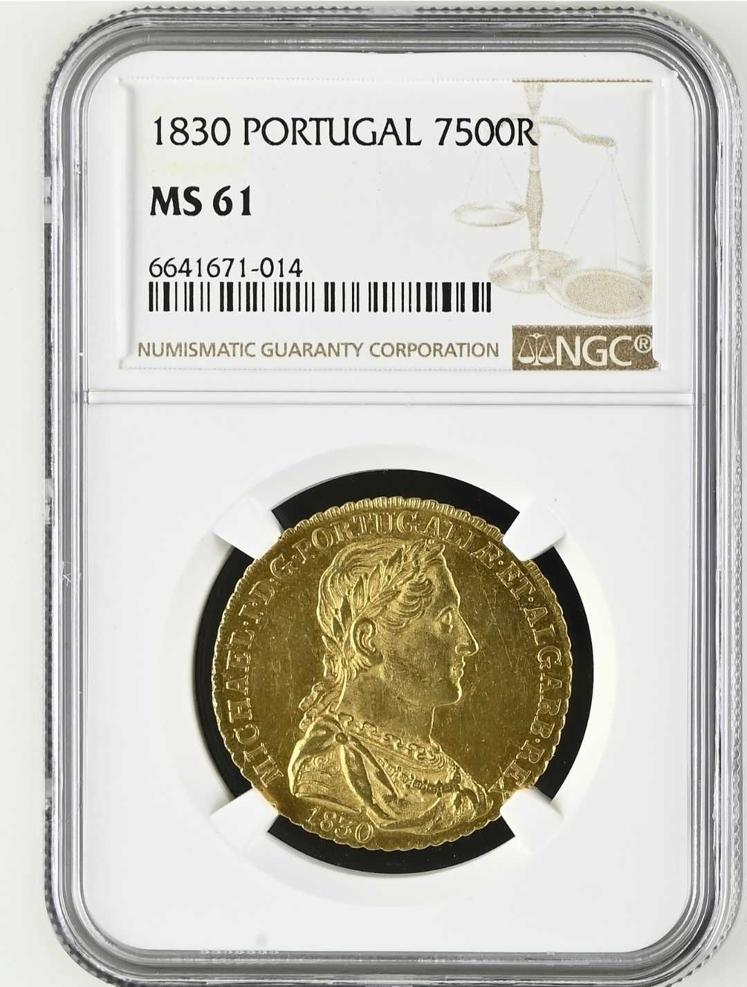 Moeda ouro D. Miguel I 7.500 Réis (1830)