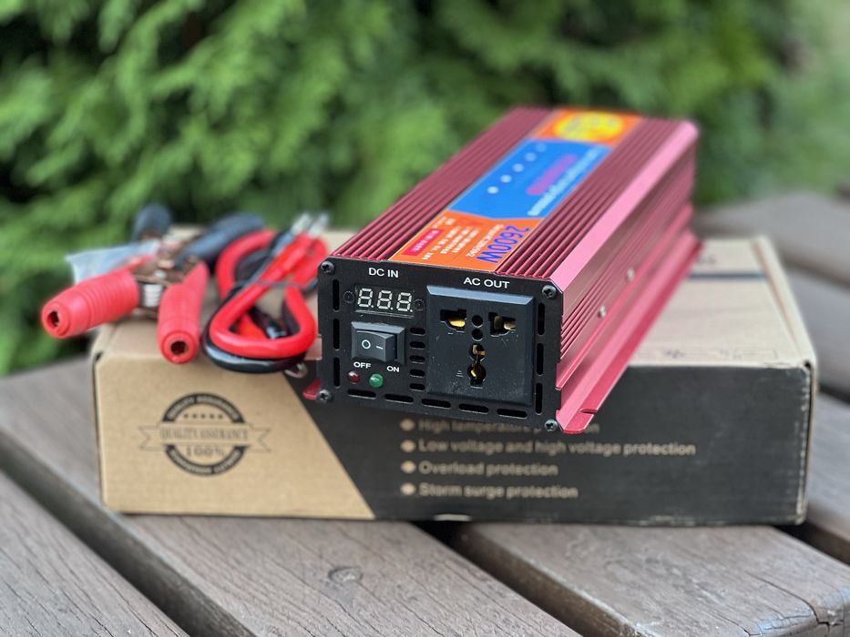 Преобразователь тока ЧИСТЫЙ СИНУС 12-220/2600W. Инвертор. ДЛЯ КОТЛА