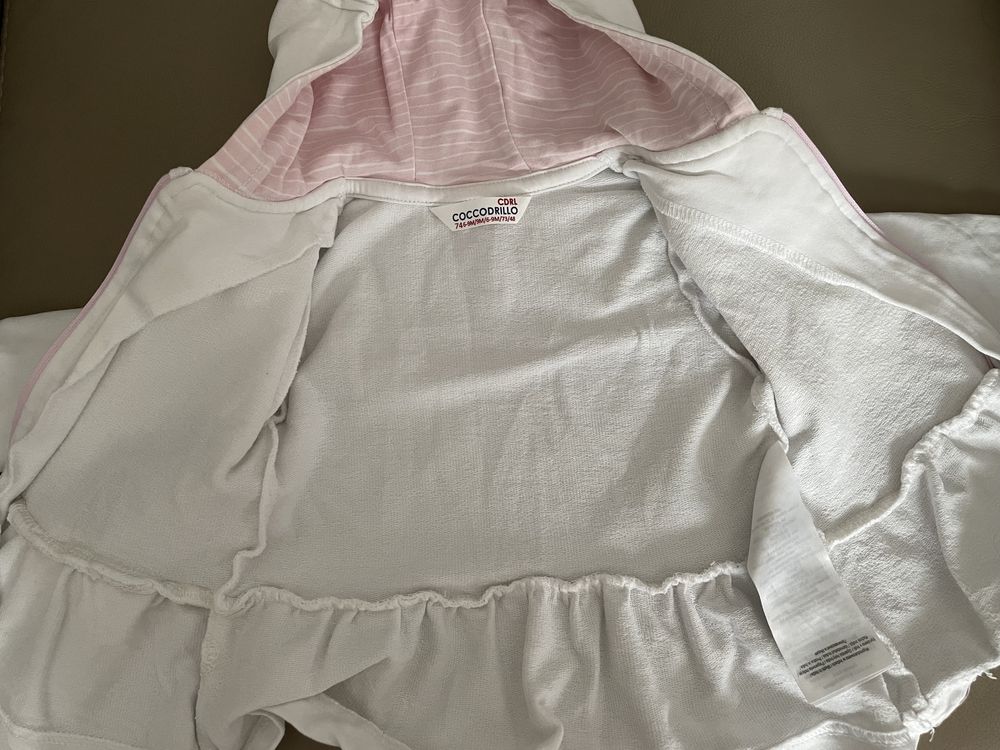 Biała rozpinana bluza Coccodrillo 74