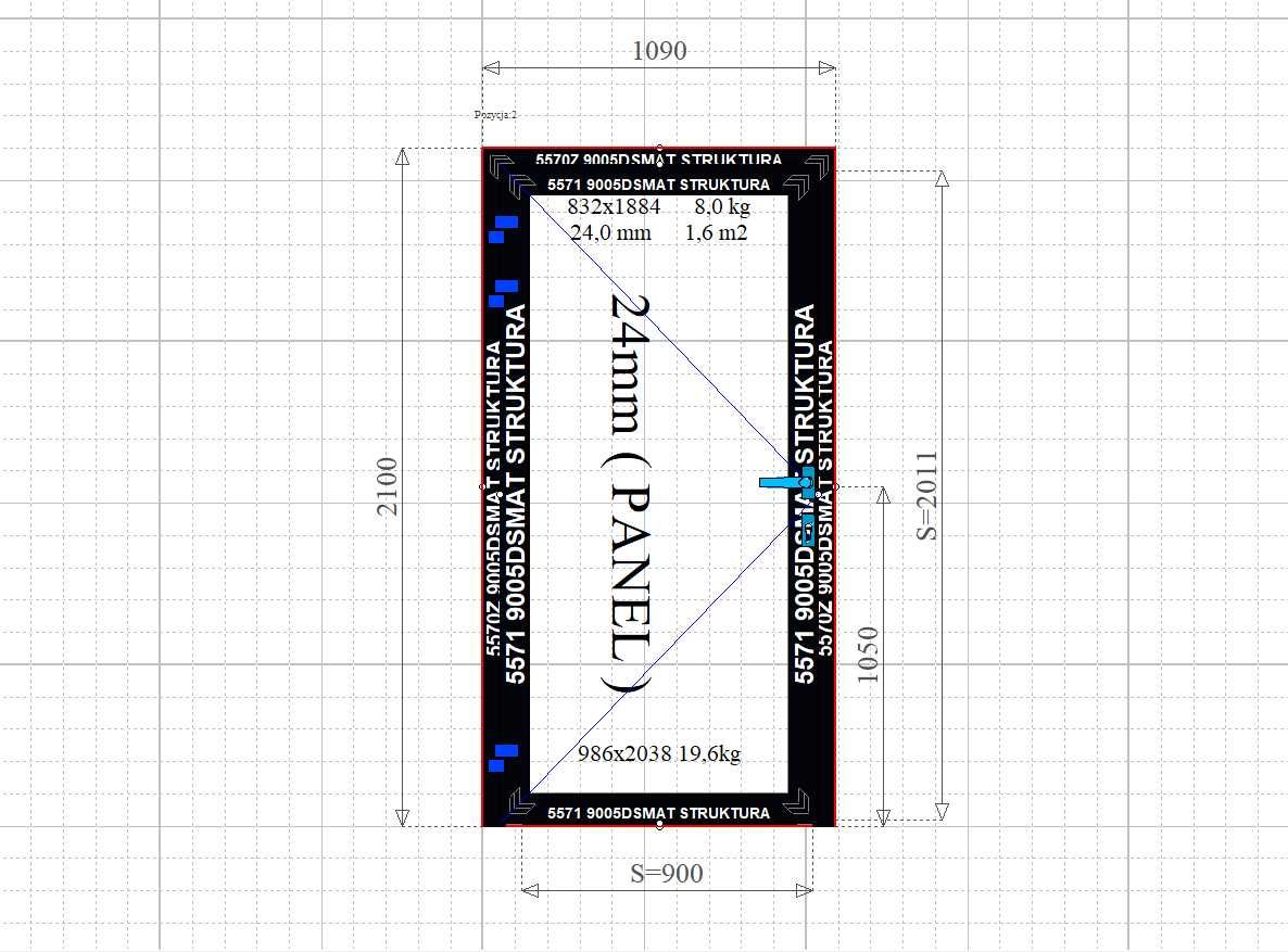Drzwi aluminiowe PEŁNE (PANEL) CIEPŁE 1090 x 2100 Drzwi wejściowe