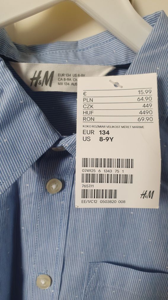 Koszula H&M nowa r.134