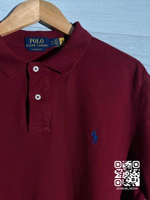 ТОП Якість! Вінтажне Поло Ralph Lauren CLASSIC FIT (бордовий)