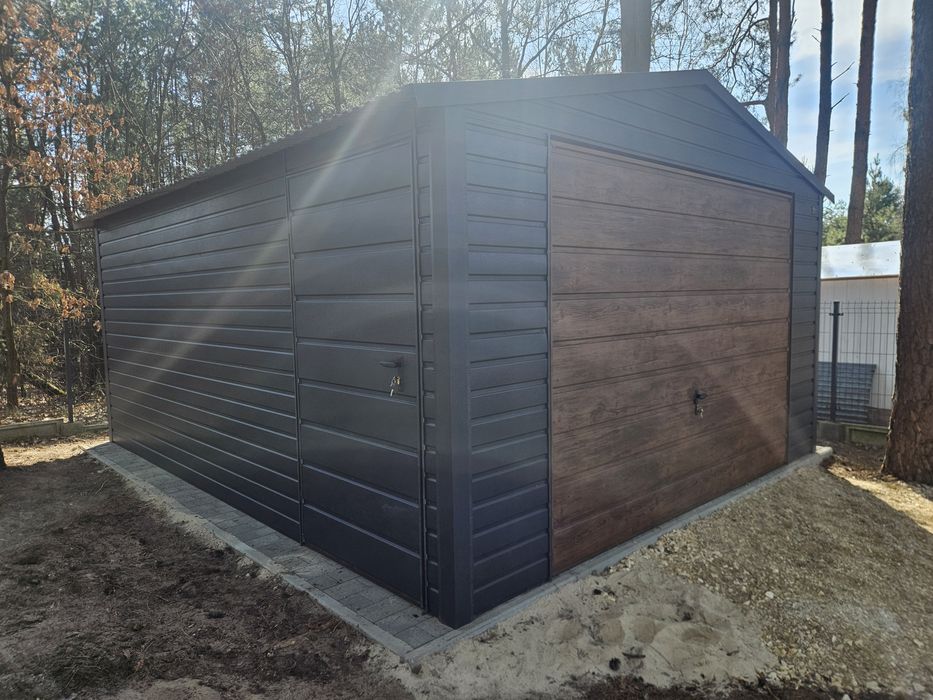 4x5 WIE Garaze Blaszane Garaż Blaszany Blaszak Blaszaki Poziom Drewnop