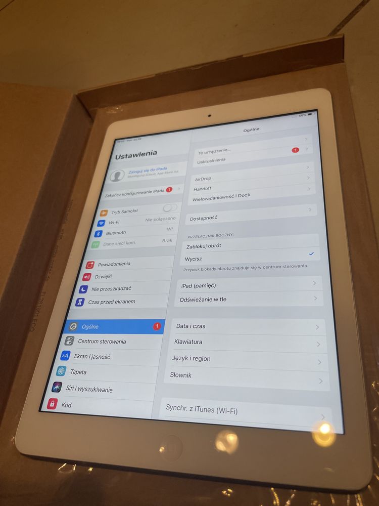 Apple iPad air 9.7” 32gb MODEL A1475 lte sim bialy 95% bateria