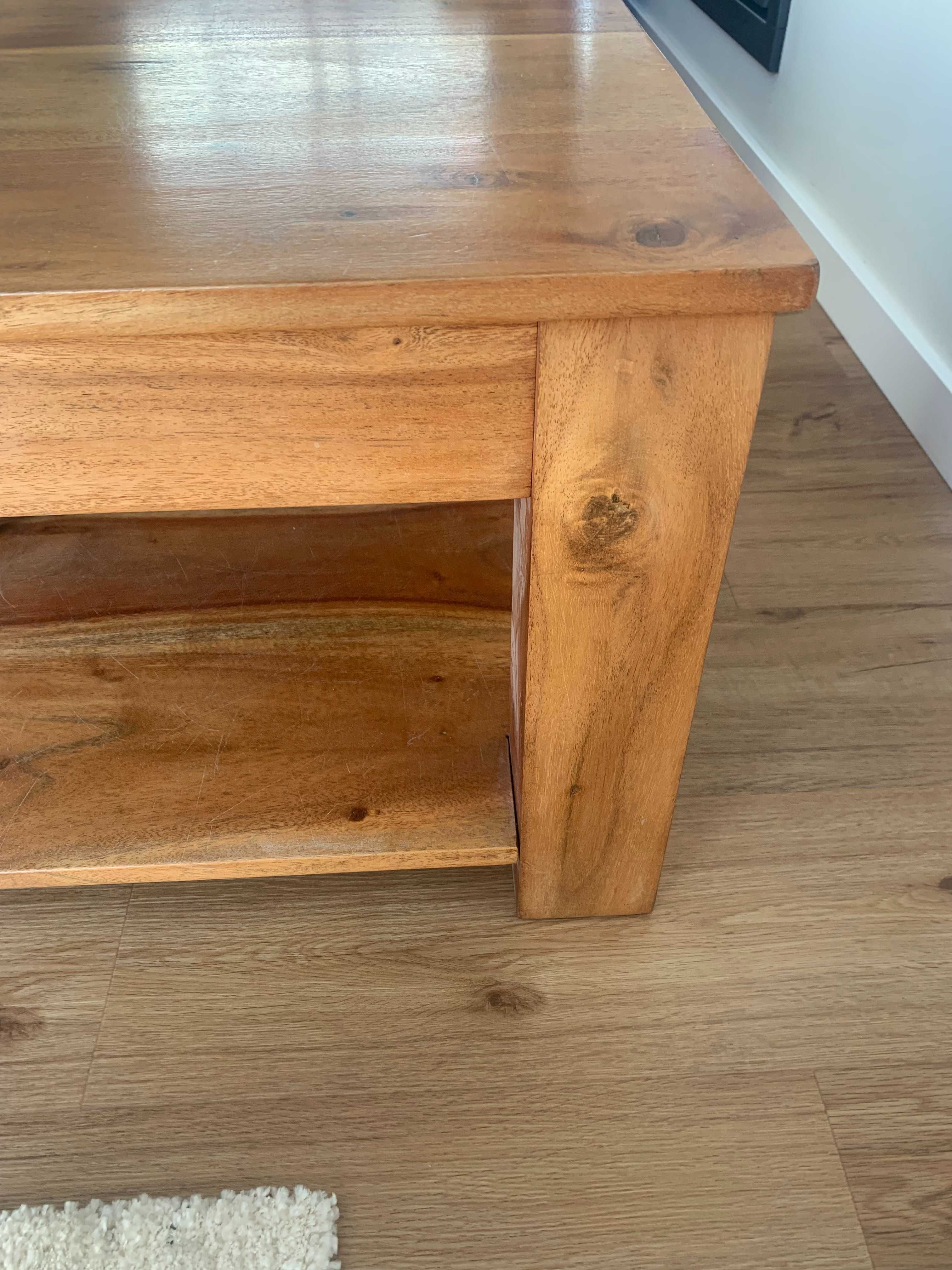 Mesa de centro para sala de estar/jantar em madeira maciça