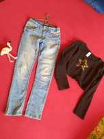 Джинсы скинни Benetton стрейч 146 152 стильные свитшот C&A 158 164