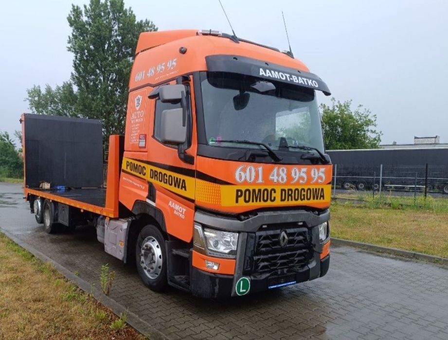 Pomoc drogowa, holownik, laweta hydrauliczna, zamiana, Renault Gama T