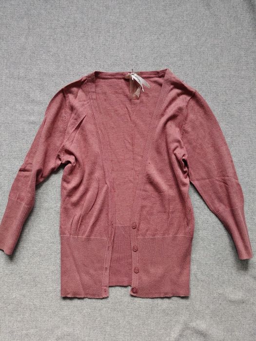 Różowy kardigan Next 14/42 bawełna wełna