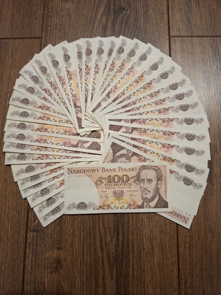 Polski PRL 100zl Ładny stan zachowania - 35sztuk