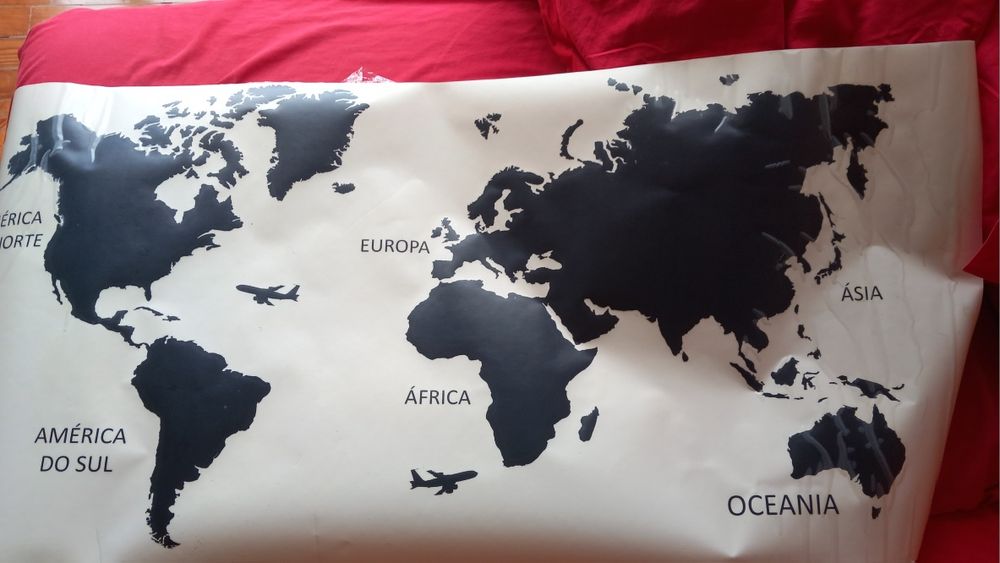 Mapa Mundo Ardósia Chalkboard World Map